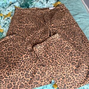 GAP Tan and Brown Animal Print Barrel Jean